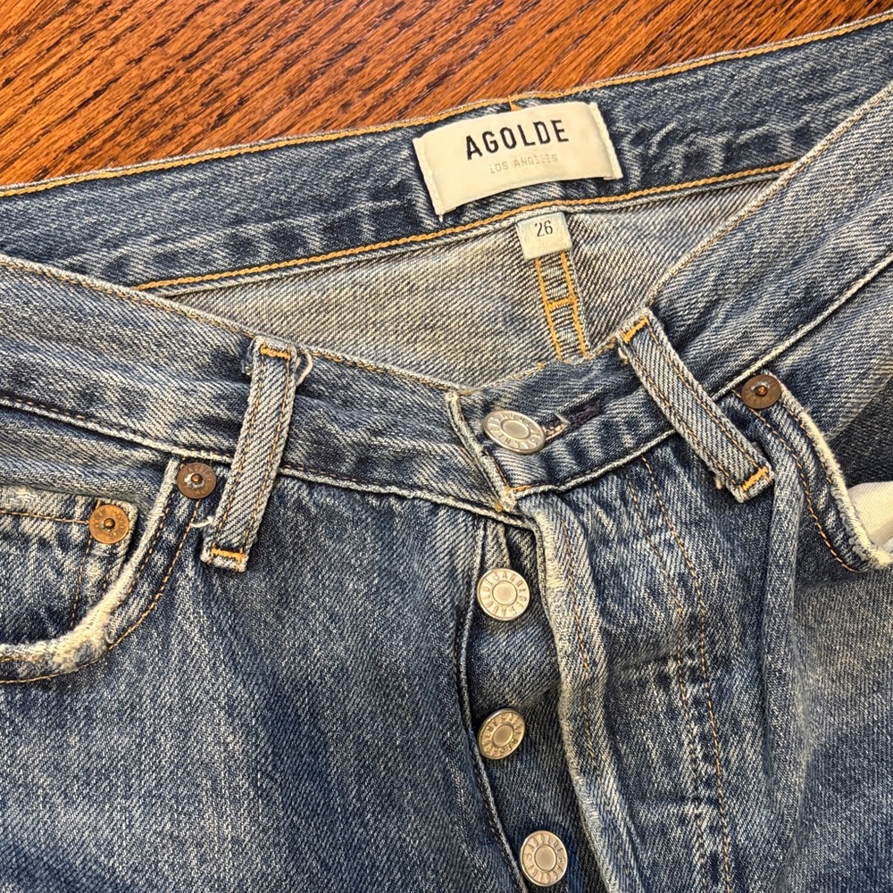 Agolde Riley Denim Button-Fly Jeans - Picture 3 of 3